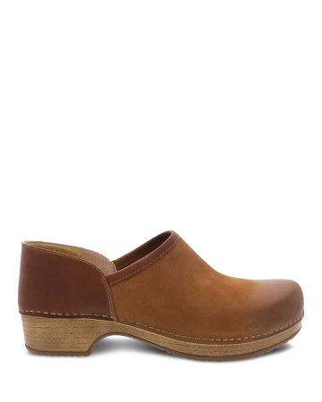 Sabots Dansko Brenna Burnished Daim Femme Marron | FR 561TCE
